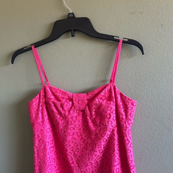 Lilly Pulitzer Coral Lace-Lined Mini Dress Sz 0 - Picture 3 of 7